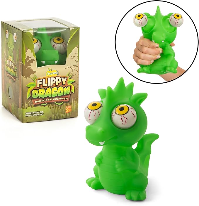 IPIDIPI TOYS Flippy Dragon Squishy Eye Popping - Squishy Toys for Trick or Treat - Fun Fidget Toy, Birthday Party Favors, Easter Basket Stuffers for Boys and Girls