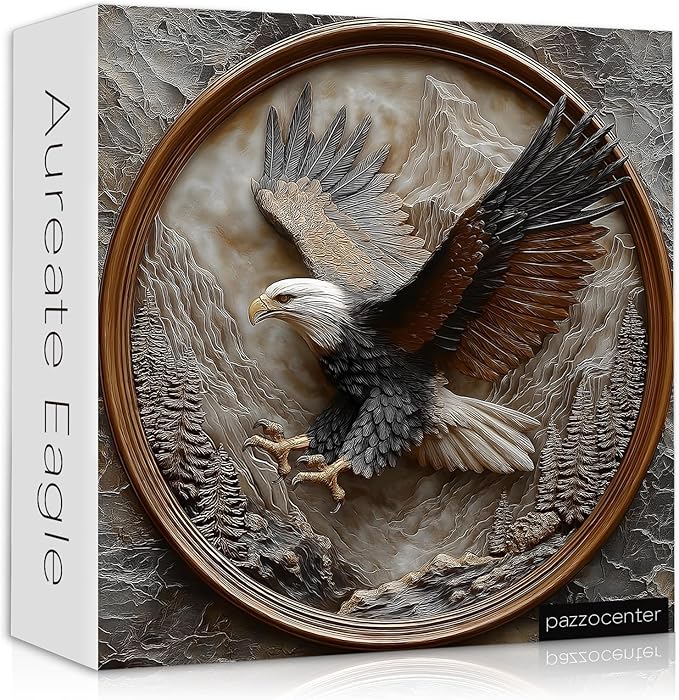 The Carved Eagle Puzzles for Adults 1000 Pieces, Mountain Forest Jigsaw Puzzles, Unique Bald Eagle Animal Puzzles, Hard Impossible Challenging Puzzles for Adults