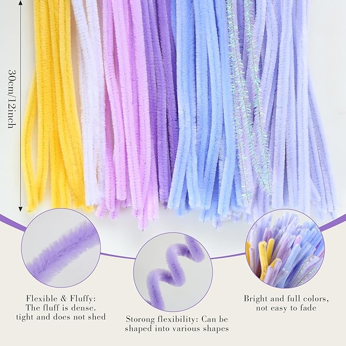 ERNTRNL Pipe Cleaners Craft - Pipe Cleaners Flower Bouquet Supply Kit for Craft Art Project Activity, Birthday Mother’s Day Graduations Anniversaries Gifts