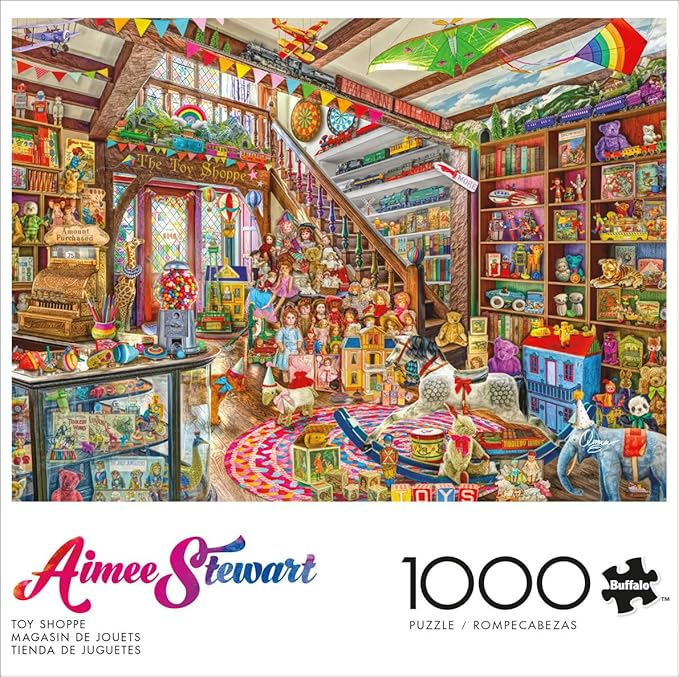 Buffalo Games – Aimee Stewart - Toy Shoppe - 1000 Piece Jigsaw Puzzle - Colorful Puzzles – Precision-Cut Pieces, Beautiful Artwork, and Hours of Relaxing Fun
