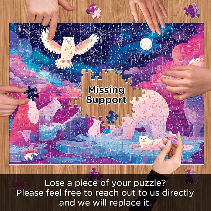 500 Piece Puzzles for Adults, Colorful Owl Jigsaw Puzzle 500 Piece, Polar Bear Interlocking Adult Puzzles, Letter Clues, No Dust, Challenging Game Gift for Adults Seniors, Home Decor, 20.5 x 15 in