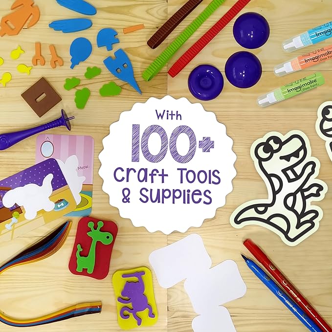 Imagimake 5-in-1 Awesome Craft Kit | Includes 15+ Projects | Crafts for Kids Ages 4-8 | 5 to 7 Year Old Girl Birthday Gifts | Arts and Crafts for Kids Ages 6-8 | 6 Year Old Girl Birthday Gift