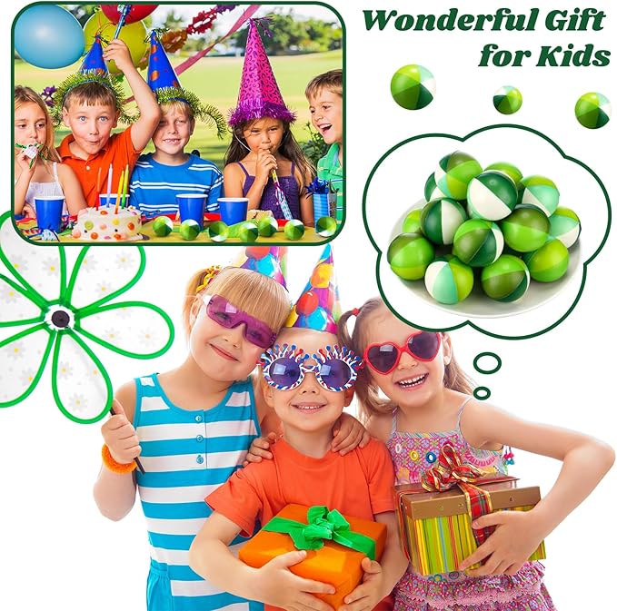 Jerify 24 Pcs Mini Beach Stress Balls 2.5 Inch Foam PU Relief Stress Mini Rainbow Blow up Beach Balls Toys for Girls Boys Birthday Hawaiian Party Favors Summer Pool Games(Gradient Green)