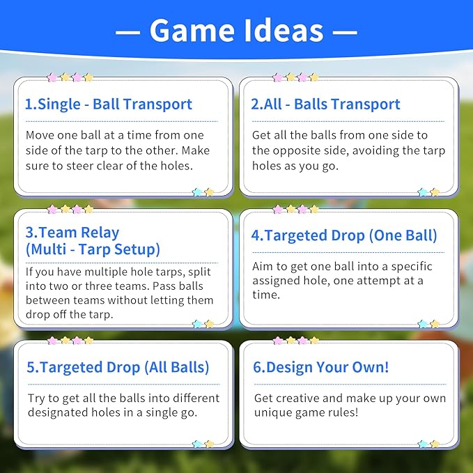 Field Day Games, Team Building Games, Teamwork Group Games for Party Outdoor, with 6 Pieces Soft Balls