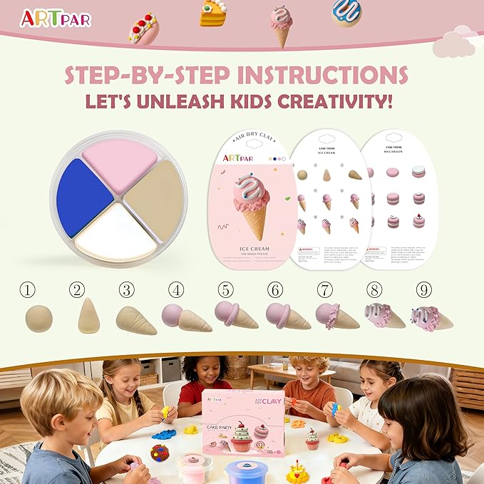 Air Dry Clay for Kids,Modeling Clay Kit,Model Magic Sculpting Set,Ultra Light & Soft, Safe Non-Sticky | 12 Box DIY Art and Crafts School Projects, Home Party Favors for Boys & Girls