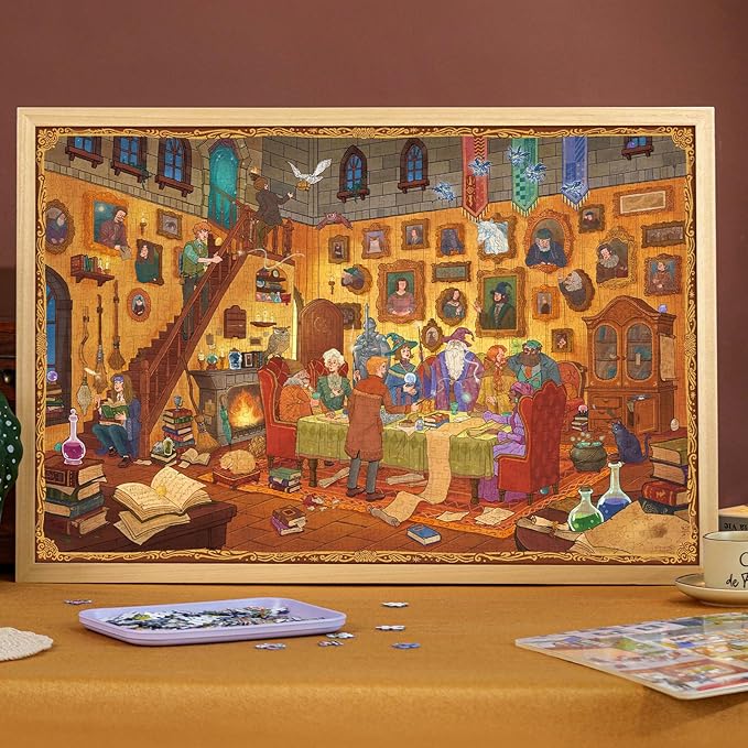 MOMIBOOK Puzzles for Adults 1000 Piece Jigsaw Puzzles of Magic Night Whispers, Glow in The Dark Luminous Painting Image Challenging Hard Impossible Puzzle Unique Funny Party Christmas Birthday Gifts