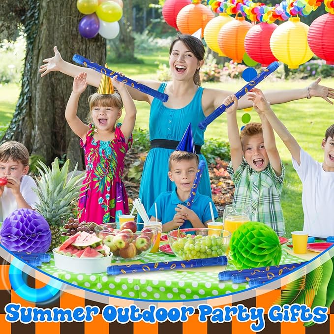 6 Pcs Blue with Gold Rings Water Guns Bulk Party Favors for Kids 15.75" Water Squirters Blaster Shooters for Summer Swimming Pool Beach Cartoon Birthday Gifts Supplies