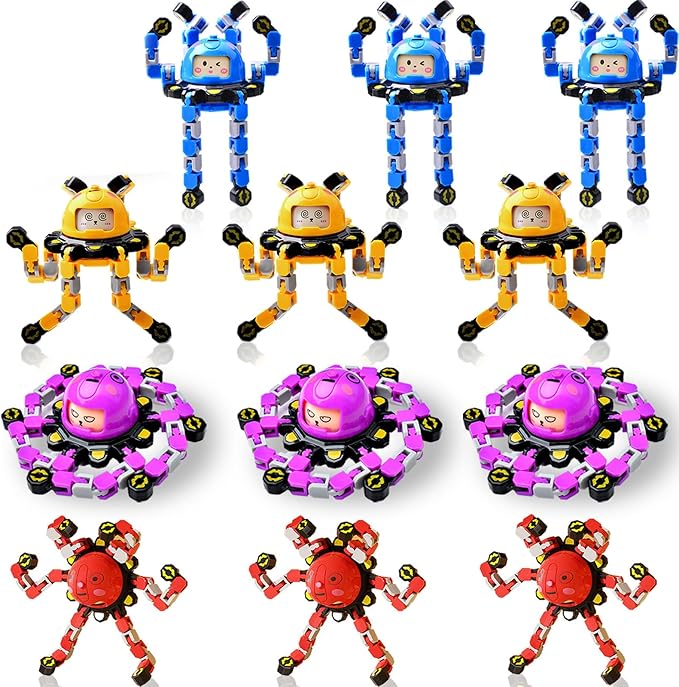 Easter Basket Stuffers Gifts for Kids Boys Girls 12Pcs Transformable Fidget Spinners for Kids Fidget Toys Teens Adults Sensory Toys with Autism ADHD Party Favors Travel Activities