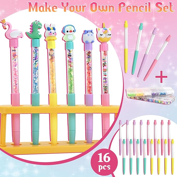 FEMBW Pen Making Kit – DIY Pen Creator Studio with 75+ Craft Pieces, Aesthetic School Supplies for Girls Ages 6–12, Fun Gift & Students Stationery, College Essentials, Birthday & Holiday Idea