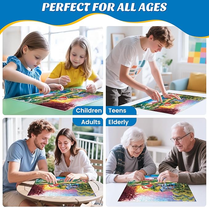 500 Pieces Puzzle for Adults,Country Life Puzzle,Recycled Cardboard Nature Landscape Jigsaw Puzzles 500 Piece,Challenging Game Home Decor Birthday Party Gift Toy for Adults Seniors 20.5 * 15 in