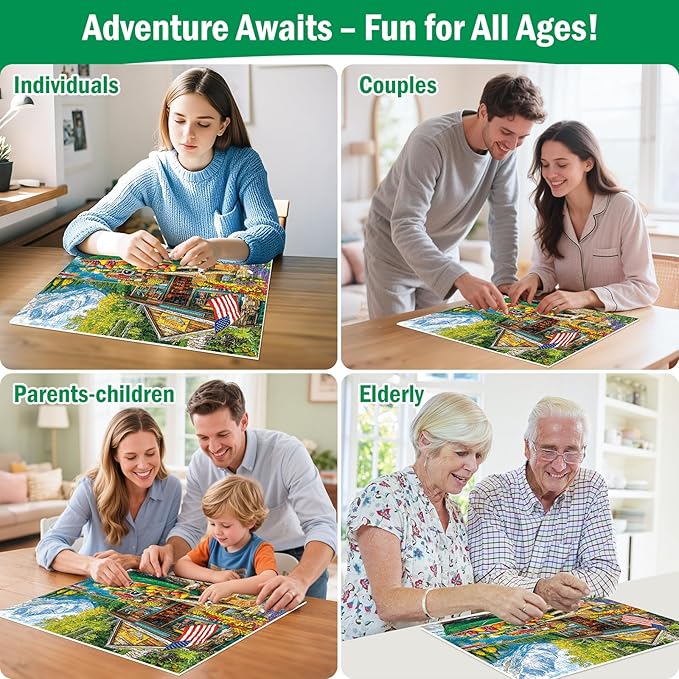 300 Piece Puzzles for Adults,Country Store Puzzles for Adults Children Seniors,Large Piece Dog Deer Fruit Puzzle for Kids Ages 8-10 10-12,Fun Challenging Landscape Family Puzzle Game Nights,20.5*15in