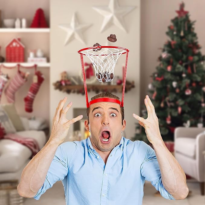 90shine Christmas Gag Gifts Headband Hoop Poop Shoot Game White Elephant Exchange Party Xmas Holiday Fun Carnival Activities