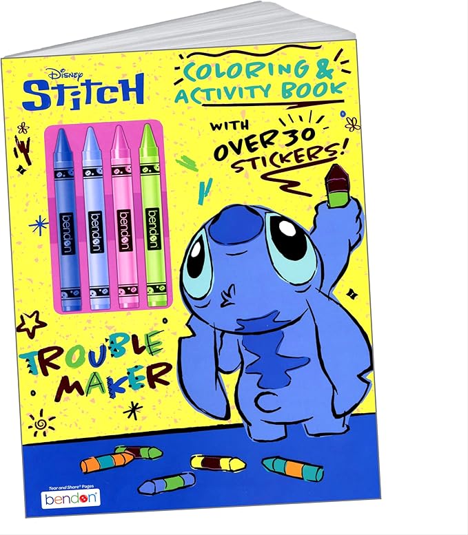 Bendon Lilo & Stitch Coloring and Activity Sticker Book with Coloring Book & Stickers, Card Craft, and More (Lilo and Stitch Stickers Activity Set)