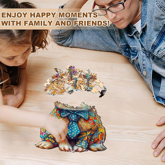 Wooden Puzzles for Adults - Colorful Bunny Wood Puzzles Adult - Unique Animal Shape Wooden Jigsaw Puzzles for Adults - Birthday Gifts for Puzzle Lovers, Family (13.4 * 8in - 300 Pieces)
