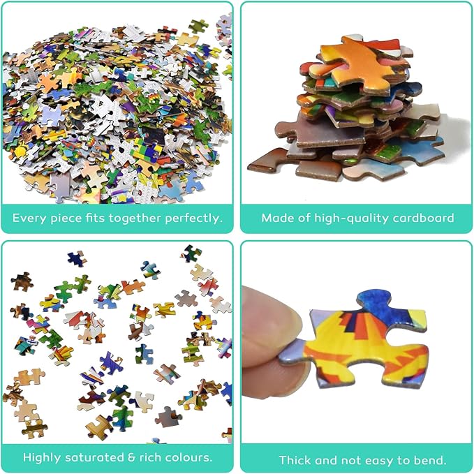 Jigsaw Puzzles for Adults 1000 Pieces, Hot Air Balloon Interlock Perfectly Letter on Back No Dust, Home Decor Birthday Party Toy for Men Women Elders Seniors (27.5"x19.6"), 1:1 Poster