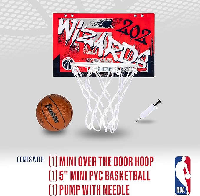 Franklin Sports NBA Team Over the Door Basketball Hoops - Kids Indoor Mini Basketball Hoop + Ball Set - NBA Fan Mini Hoops