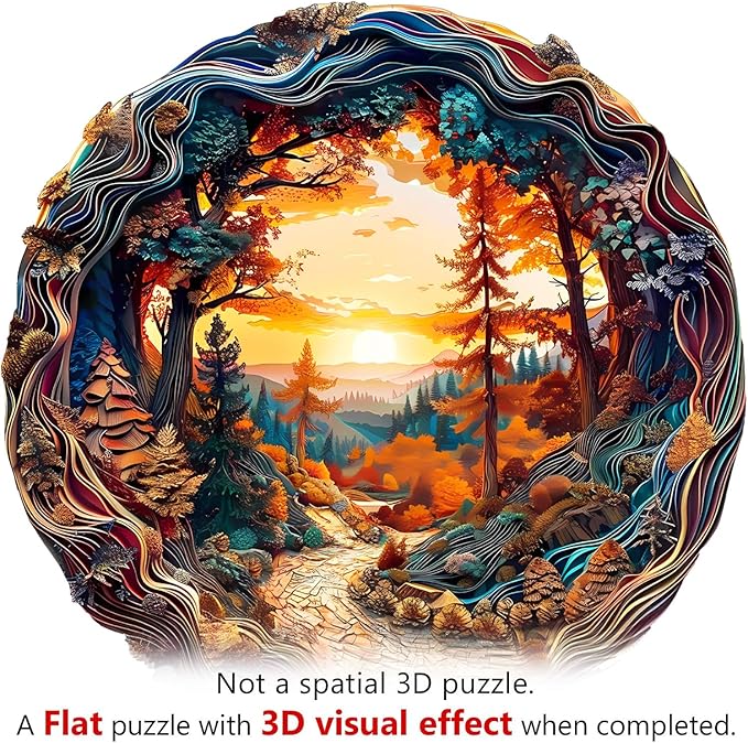 Wooden Jigsaw Puzzles, Winding Road Wooden Puzzles for Adults with Unique Shape, Birthday Gifts for Adults Family Game,11.4"x11.4"-200pcs