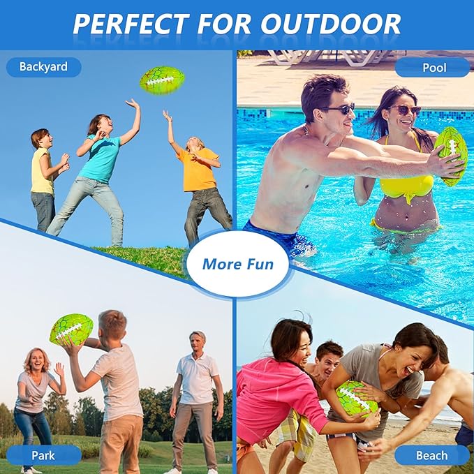 Jasonwell Pool Beach Water Football - Strong Grip Waterproof Football for All-Weather Play Pool Toys Beach Games Outdoor Sports Lake Toy Christmas Birthday Gifts for Kids Boys Teens Adults
