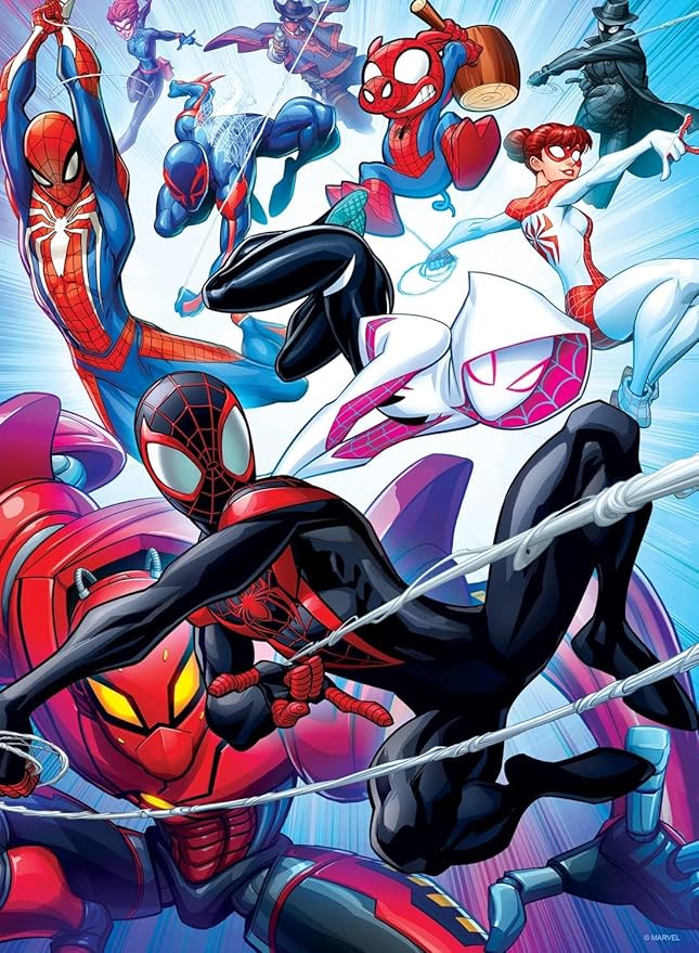 Buffalo Games - Marvel - 4 x 1 Multipack -Spider-Verse - Multi Piece Jigsaw Puzzle for Adults -Challenging Puzzle Perfect for Game Nights - Finished Size Varies