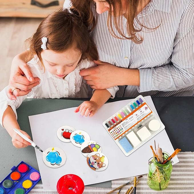 Strukturmalerei Set - Weiche Und Multifunktionale Heimdekoration Mit 3D-Effekt, Inklusive Marker | Sinnesfarbe - Für Erwachsene Kinder Mädchen Bastelarbeiten Ostern Garten Indoor