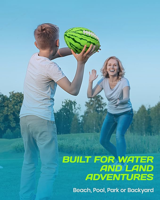 Watermelon Ball Pool Water Beach Football (9 Inch) - Durable Waterproof Football Gifts with Strong Grip for Pool, Beach, Lake & Outdoor Play, Sports Birthday Gift Ideas for Boys Ages 8 9 10 11 12