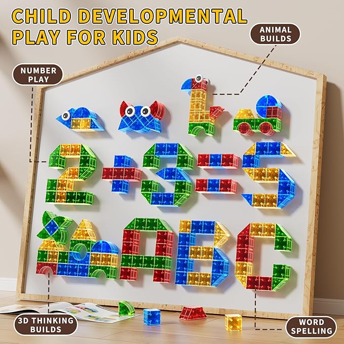 Magnet Toy for Toddlers 3-5, 115 Pieces Magnet Building Toys for Kids 4-8, Preschool Educational Christmas Birthday Gifts Toys for Kids Ages 3-5 Year Old Boys and Girls