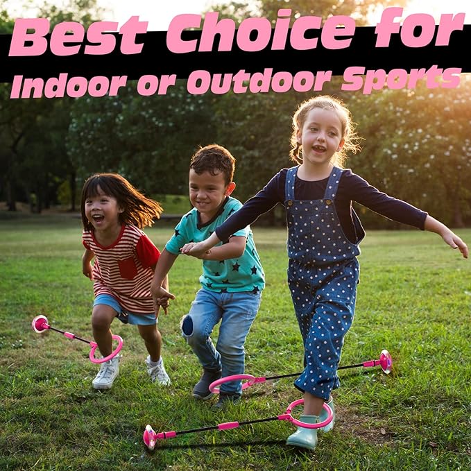 Ankle Skip Ball for Kids, Girls Toys Age 5 6 7 8 9 10 Years, Birthday Gift for Girls and Boys, Foldable Colorful Flash Wheel Skip Ball, Sports Fitness Toys for Kids & Adults