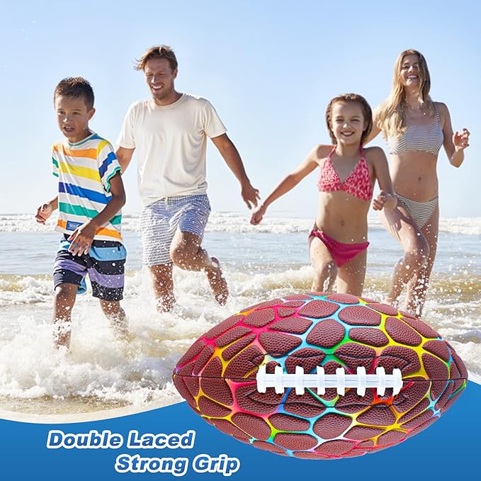 Jasonwell Pool Beach Water Football - Strong Grip Waterproof Football for All-Weather Play Pool Toys Beach Games Outdoor Sports Lake Toy Christmas Birthday Gifts for Kids Boys Teens Adults