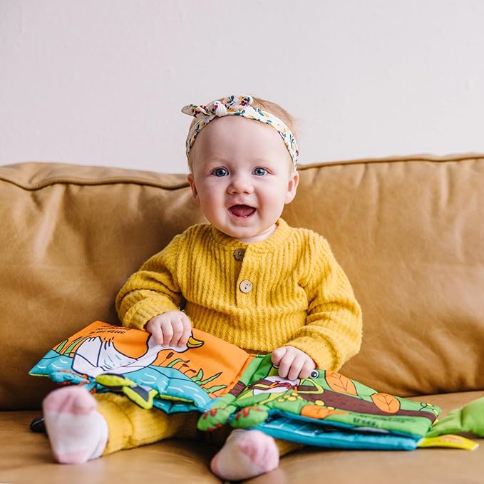 Melissa & Doug Soft Activity Baby Book - Whose Feet? Sensory Toys for Toddlers, Travel Toys for Toddlers Boys and Girls