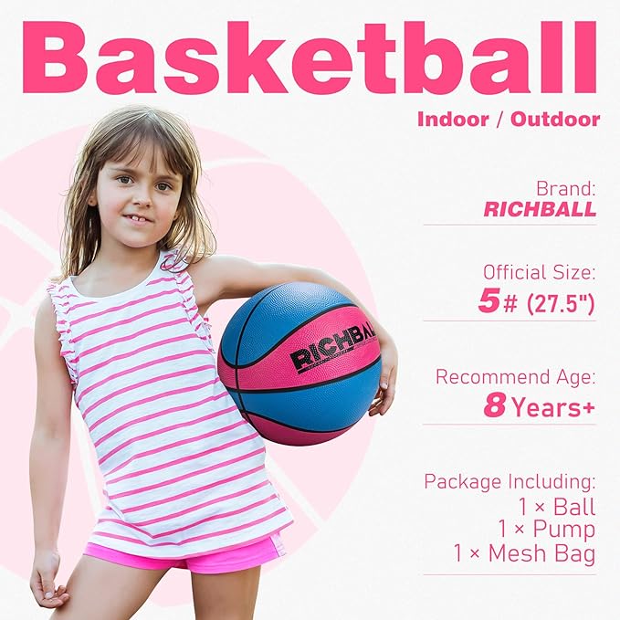 Richball 4-in-1 Outdoor Sports Ball Set for Kids – Soccer, Basketball, Volleyball and Toss & Catch Paddle Ball Game – All-in-One Gift Stocking Stuffers for Kids Boys & Girls Ages 3+