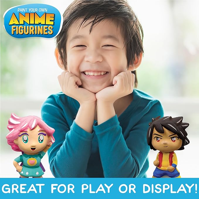 Made By Me Build & Paint Your Own Wooden Toys, DIY Wood Craft Kit, Easy to Assemble, Anime Figurines