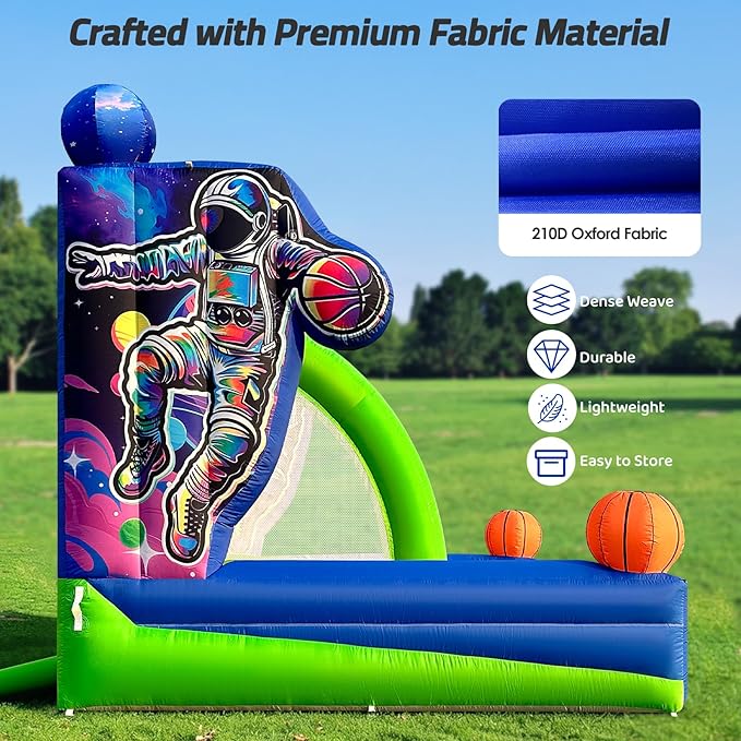 Inflatable Basketball Hoop Shot 13×10×10ft, Blow Up Inflatable Basketball Game with Balls, Air Blower, Inflatable Games for Outdoor Parties, Carnival Events, Lawn Games