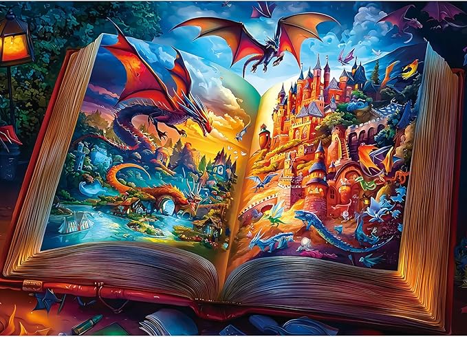 Jigsaw Puzzles 1000 Pieces Magical Storybook Puzzles for Adults 1000 Pieces World Fantasy Scene Landscape Puzzle for Adults and Teens Family Challenging for Game Nights (27.5 x 19.7 Inch)