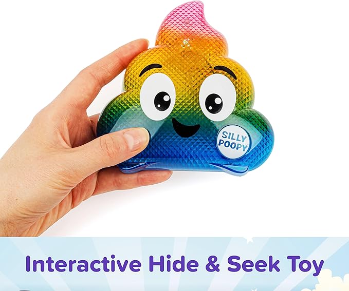 Silly Poopy’s Easter Hide & Seek Toy by Relatable, The Talking, Singing Rainbow Easter Game for Toddlers, Interactive Fun Learning Toy for Easter Basket Gifts, Includes 1 Toy and 2 AA Batteries