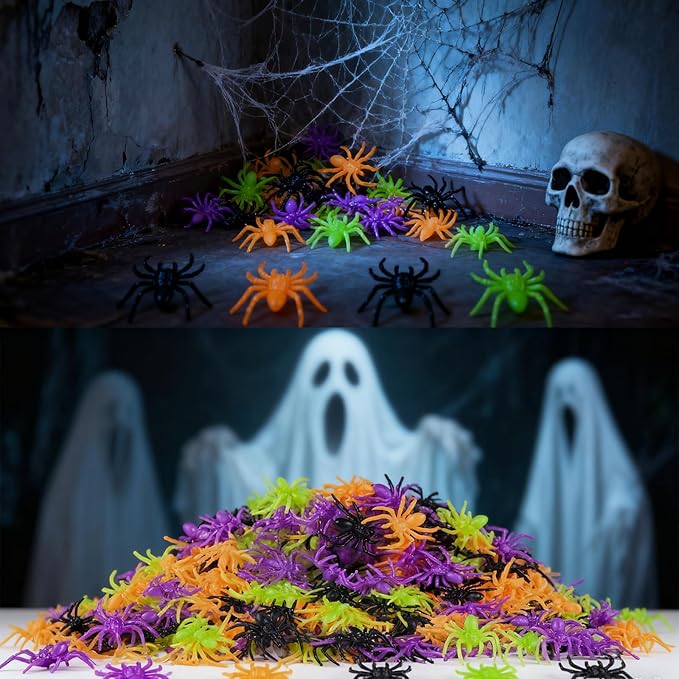 (1000pcs Halloween Colorful Spider Pack)