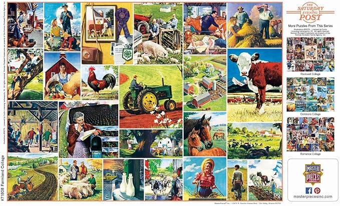 MasterPieces 1000 Piece Jigsaw Puzzle for Adults, Family, Or Youth - Farmland Collage - 19.25"x26.75"