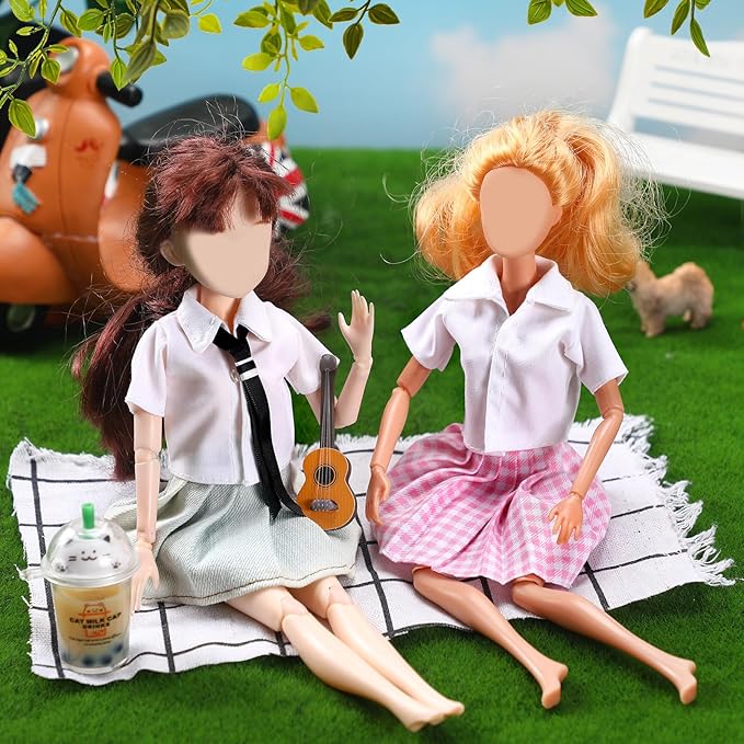 Bencailor 8 Pieces Doll Clothes for 11.8 Inch Doll Accessories Shirt Skirts Dress Outfit Clothing for Birthday Gift(Cute)