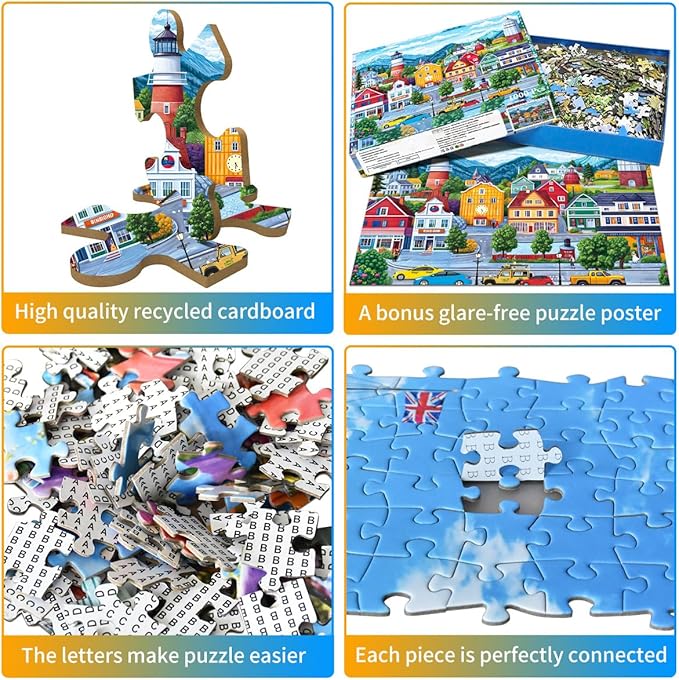Jigsaw Puzzles for Adults 1000 Piece Puzzle for Adults 1000 Pieces Puzzle 1000 Pieces-Comfortable Small Town Living