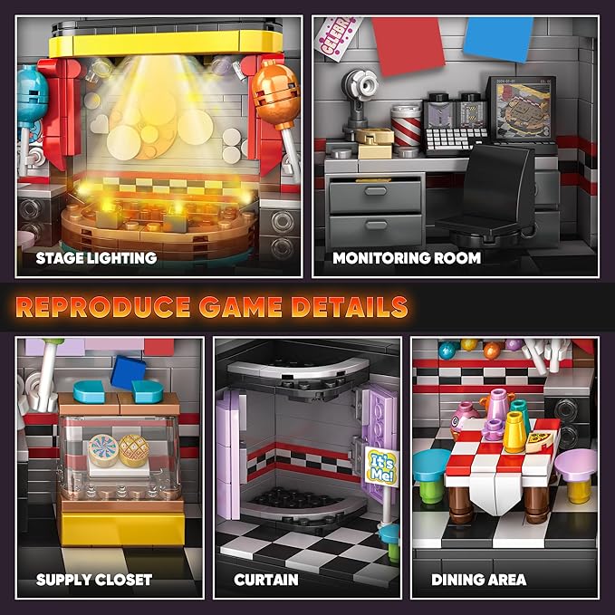 Security Room Building Block Toy for Boys Age 12+, Security Room Building Set Game Toys Merch Suitable for Halloween Birthday Gift, 1388Pcs