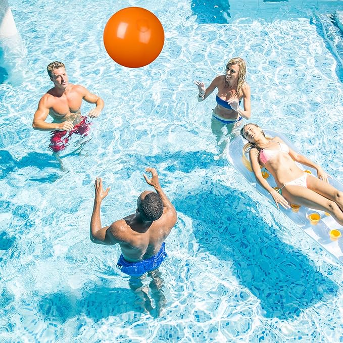 4 Pcs Inflatable Beach Ball 24 inch Swimming Pool Balls Summer Outdoor Decor Ball Ornaments Floatable Beach Balls for Swimming Pool Birthday Party Supplies