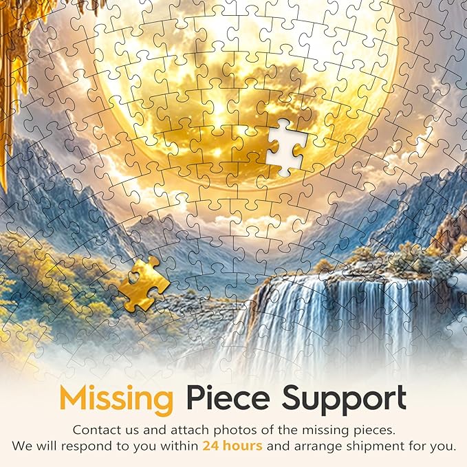 Masseruon 1000 Piece Puzzle for Adults, 26.6 * 26.6in Moonlit River Puzzle for Adults, 1000 Pieces Flat Puzzles with 3D Visual Effect When Completed, Puzzles Gift for Women Men