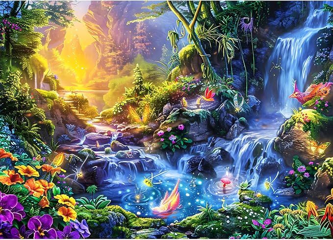 Jigsaw Puzzles for Adults 1000 Pieces, Interlock Perfectly No Dust, Impossible Difficult Hard Fun 1000 Piece Jigsaw Puzzles for Adults-1:1 Poster-Magic Lake