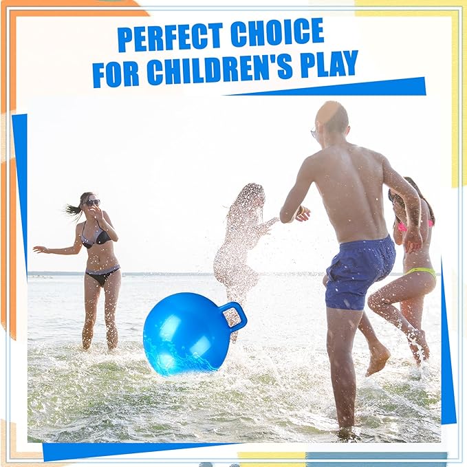 Kids Bouncy Hopper Ball with Handle Jumping Hopping Exercise Balls for Toddlers Boys Girls Indoor Outdoors Sports School Games Exercise Gifts(29 Inch,Blue)