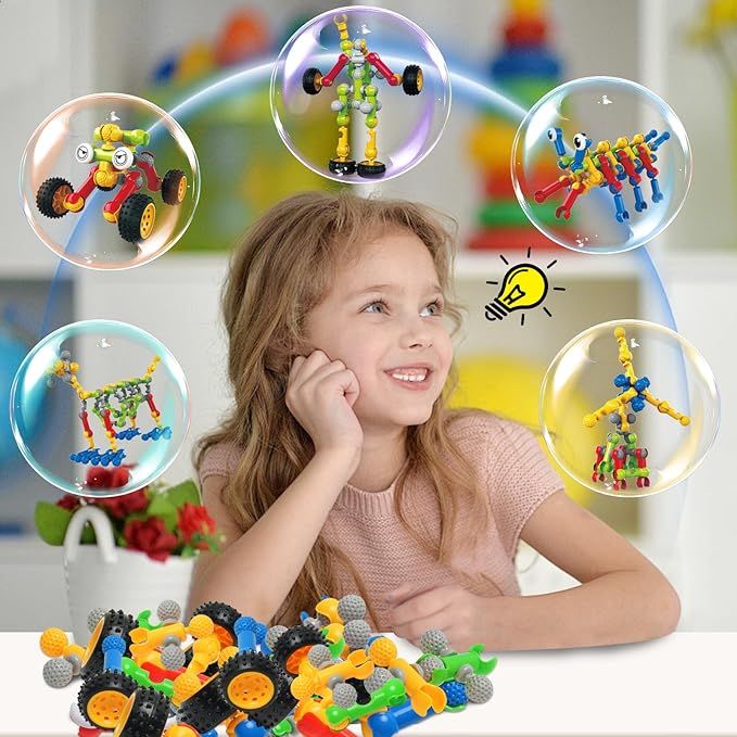 156 PCS Creative Building Blocks Building Toy Set - Featuring Storage, Includes Dinosaur, Robot, Car, Spider, Dog, Animal Figure Building Toy Playset for Kids, Birthday Gift Ages 3+ (2)