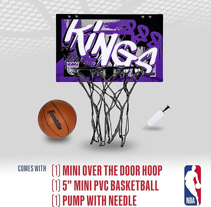 Franklin Sports NBA Team Over the Door Basketball Hoops - Kids Indoor Mini Basketball Hoop + Ball Set - NBA Fan Mini Hoops