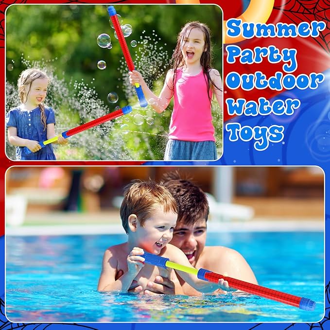 12 Pack Spider Water Blaster 15.75 in Water Shooter Blasters Gun Party Favors for Kids Summer Birthday Outdoor Swimming Pool Backyard Beach Summer Games