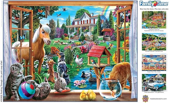 MasterPieces 400 Piece Jigsaw Puzzle For Adults, Family, Or Youth - Peeking Through - 18"x24"