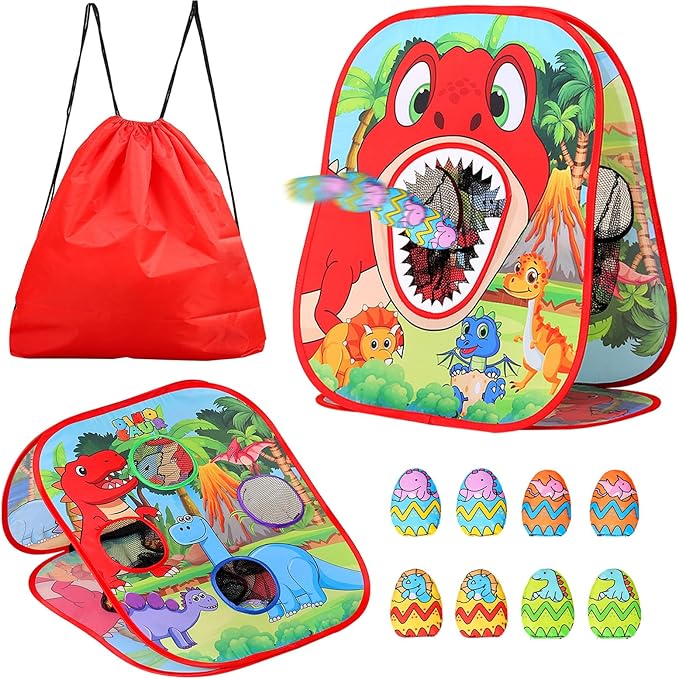 Bean Bag Toss Game for Kids/Double-Sided Foldable Cornhole Board/Backyard Beach Yard Outdoor Toys for Kids Ages 4-8/5-Second Setup/Party Supplies for Kids
