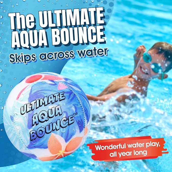 Activ Life Ultimate Skip Ball, Large 3" - 2 Water Skip Balls with 1 Skip Disc - Water Bouncing Ball Set for Beach, Pool & Lake Games - Fun Summer Toys for Kids, Teens, Adults & Families