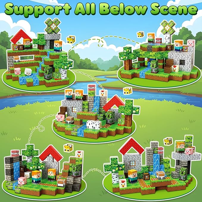Magnetic Blocks, 150PCS Magnetic Building Blocks, Stacking Magnets for Kids, Sensory Toy for STEM Constructions Magnet Blocks for Boys Girls Age 3+, Christmas Birthday Gifts